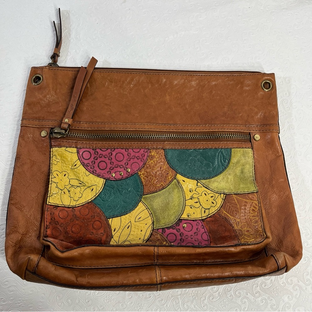 Fossil Key Multicolor Patchwork Leather Pocket Bo… - image 1